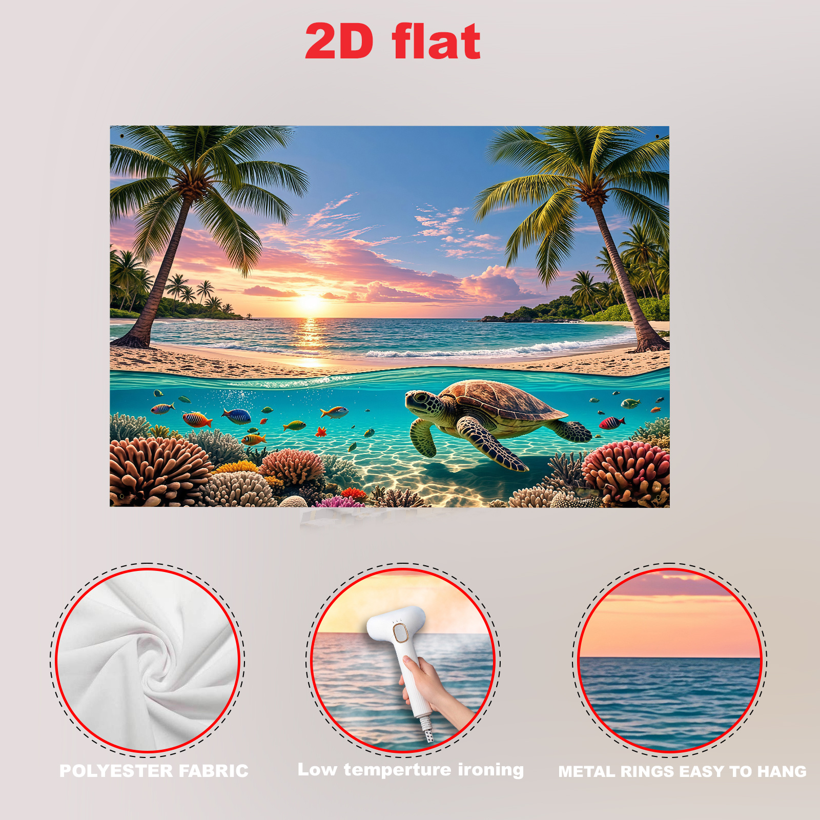Tropical Beach Theme Polyester Backdrop Banner For Party Decor_voghion.com