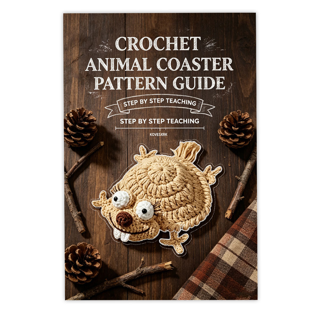 TEMU 1pc|animal Coaster Crochet Pattern Manual | Fun Illustration Cover | 5.5*8.3 Inches | 22 Fun Coaster Crochet Diagrams | Enjoy Of Creation,