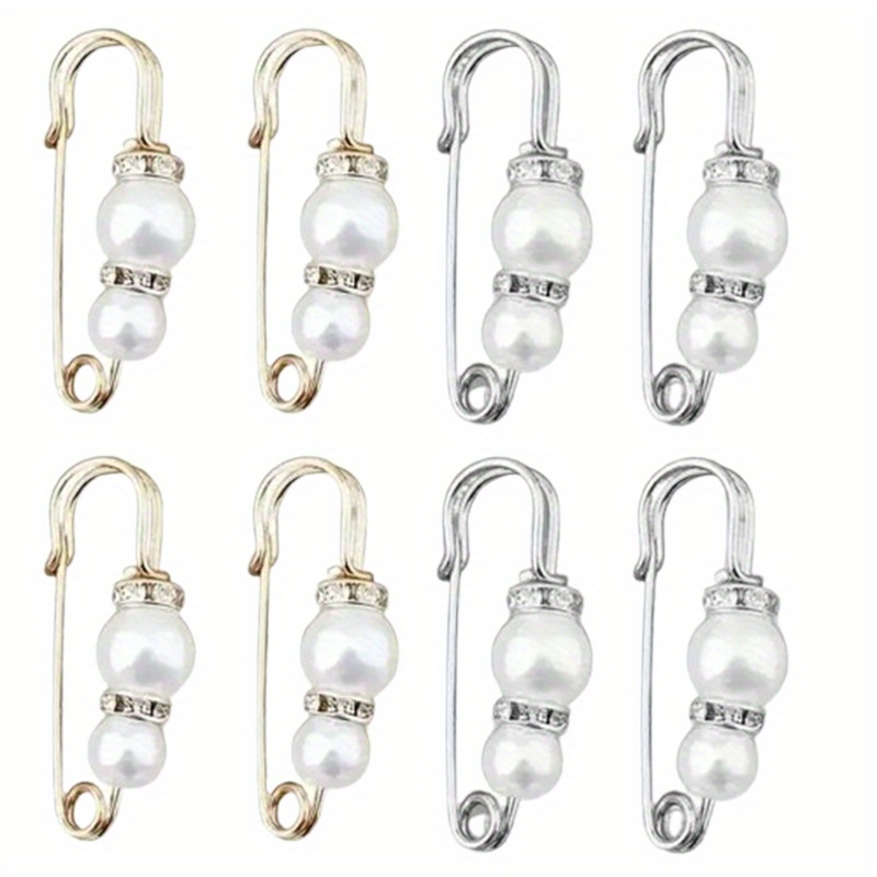 Image of [8pcs Pearl Waist Pin] 8pcs/set Pearl Pants Waist Pin Trousers Waist Pin Waist Change Fixed Brooch