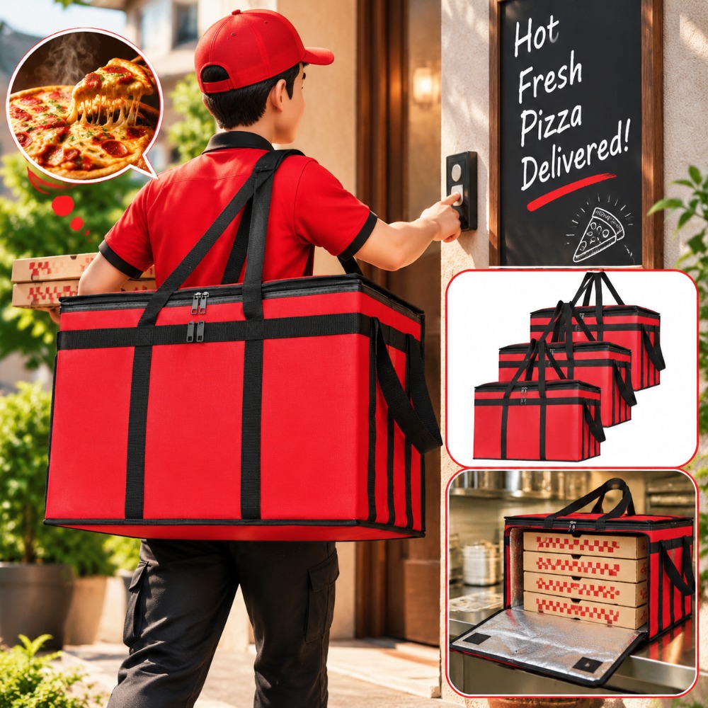 Portable Thermal Insulation Pizza Delivery Bags for Takeaway
