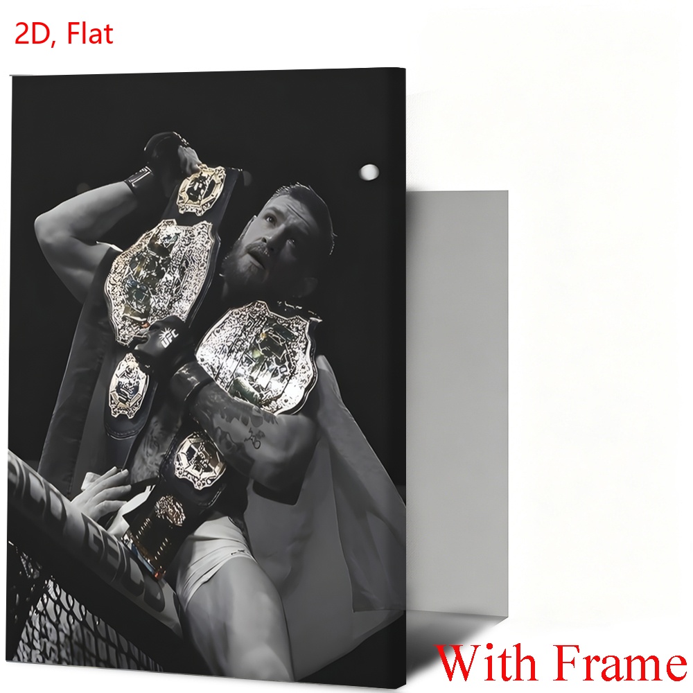 TEMU 2d Flat, 1pc Wall Arts Posters Framed Or Unframed,mma Wall Art Print - Decor For Sports Enthusiasts - High Quality Poster For Home Gym Or , 2d