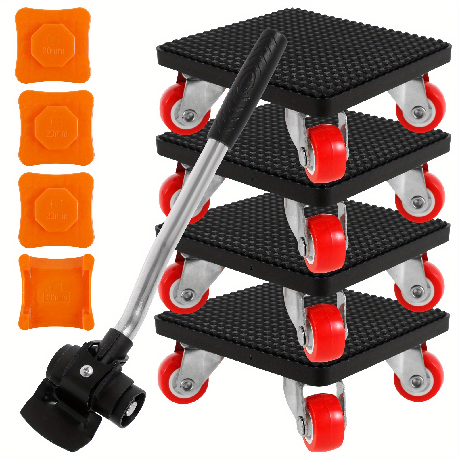 

Heavy Duty Furniture Mover And Lifter Tool Set, 880lbs Capacity, 360° Rotatable, Labor-saving And Slider For Bed, Sofa, Desk - Noiseless Carbon Steel Rollers, Appliance, Furniture Lift