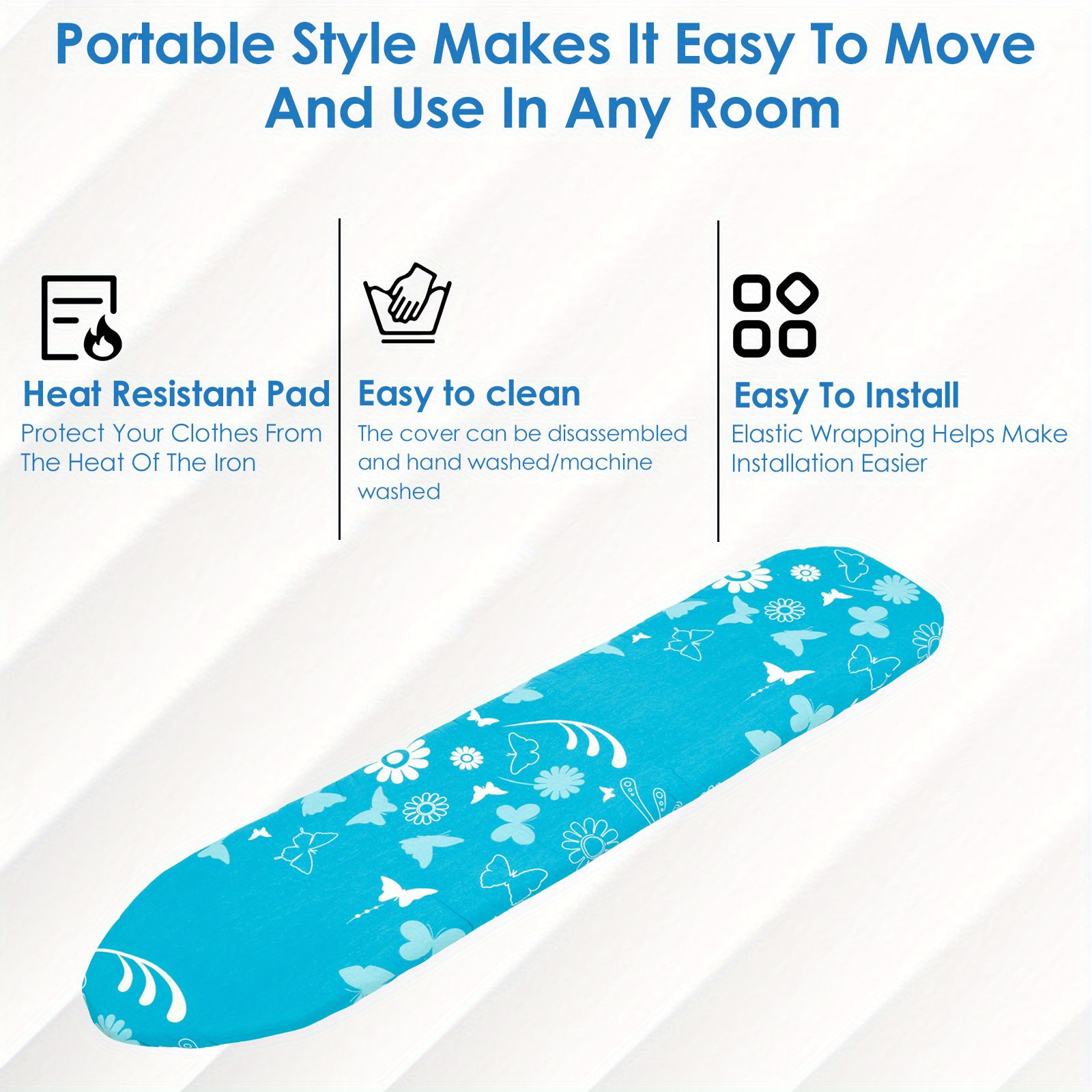 ironing board cover practical ironing board cover and pad with   adjustable ironing board cover set with 4 fasteners washable ironing board protective cover for dorm home printed ironing board cover ironing board cover and pad set ironing details 4