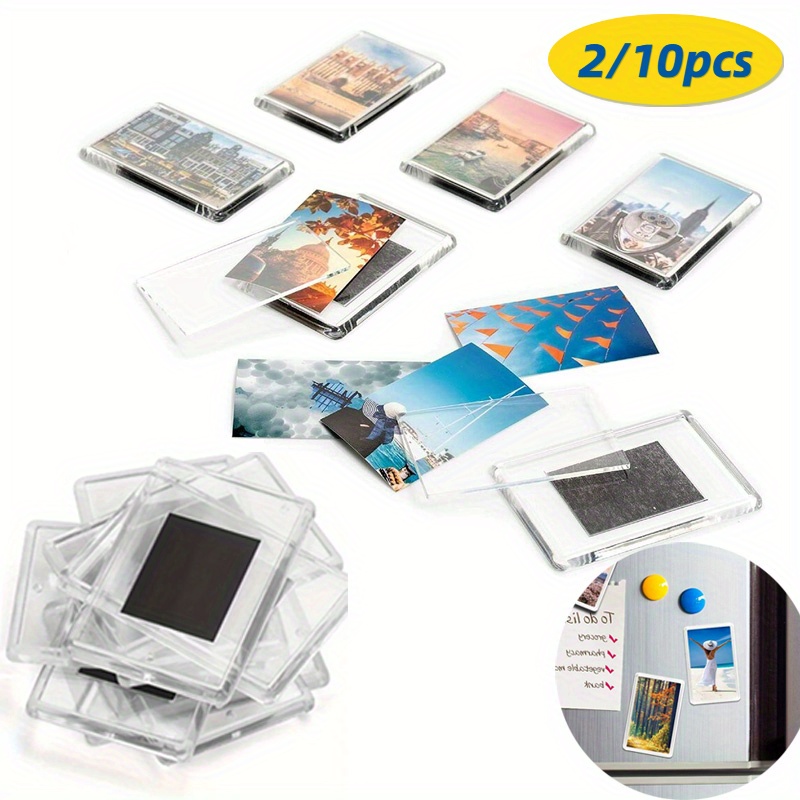 

2/10pcs Blank Refrigerator Magnets Clear Acrylic Insert Magnets Photos Pictures 7x4.5cm