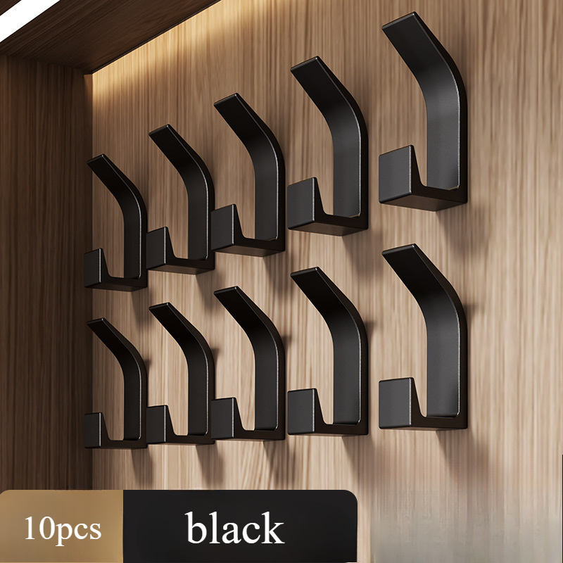 

10pcs Wall Hook Set Without Drilling - Multifunctional Adhesive Hooks, Suitable For Bedroom, Kitchen And Bathroom - Abs Material