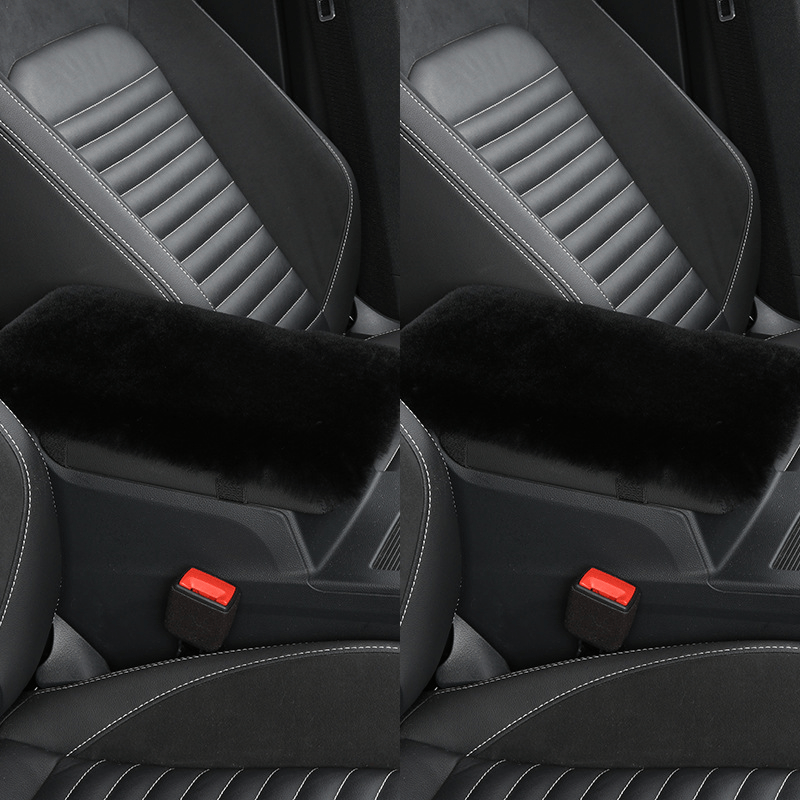 TEMU 2pcs Coussin Universel en Peluche pour Accoudoir de Voiture, Confortable et Doux, Coussin de -Bras de Console , Housse de Protection pour