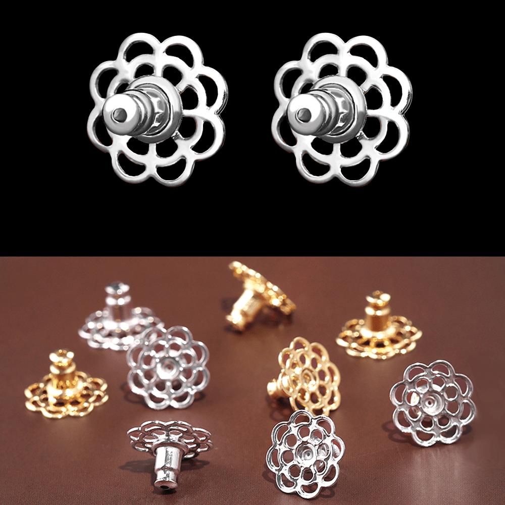 TEMU 10/12 piezas de cierres de seguridad para aretes de espiga, cierres grandes para aretes caídos, soportes para aretes pesados, elevadores de