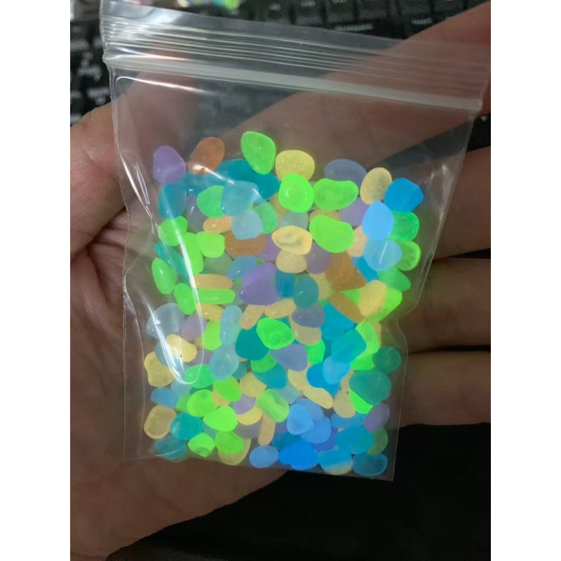 TEMU 159pcs/0.044lbs, Luminous Stone Size 0.39in. Stones Glow At Night With Light , Random Colors. Medium Random Multicolor Luminous Dark Resin