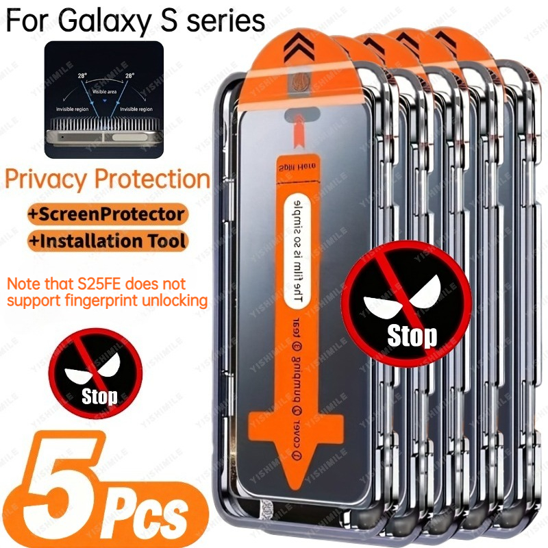 E-shop 5 Stück Privacy Panzerglas Schutzfolien, designt für Samsung Galaxy S22 5G, S22+ 5G, S23, S23+, S24, S24 Plus, S24 Ultra, S25, S25 Plus, S25