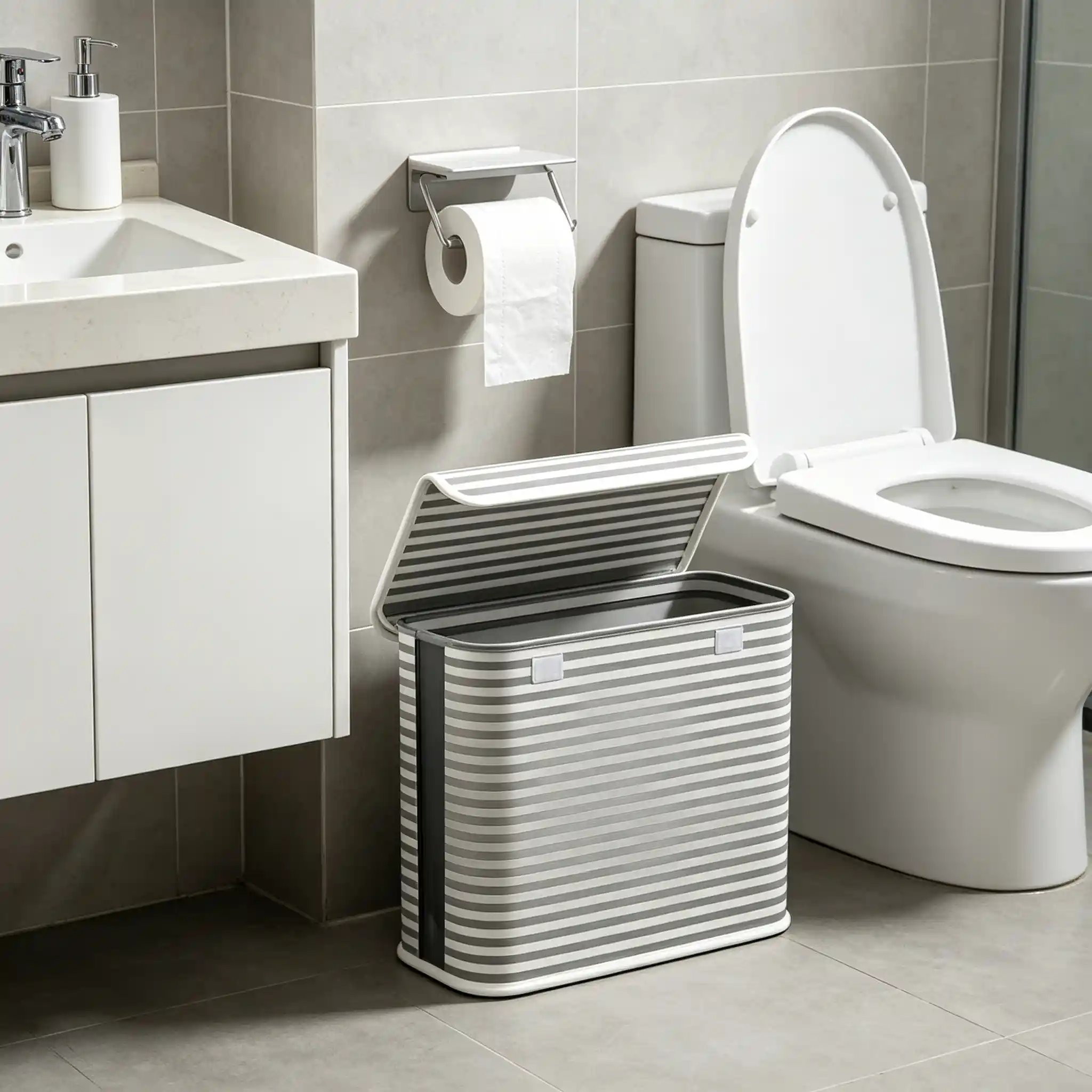 TEMU Multi-functional Foldable Toilet Paper Storage Basket, Lightweight And Space-, In Drawers And Home Crevices, Suitable For Bathroom Toilet Paper