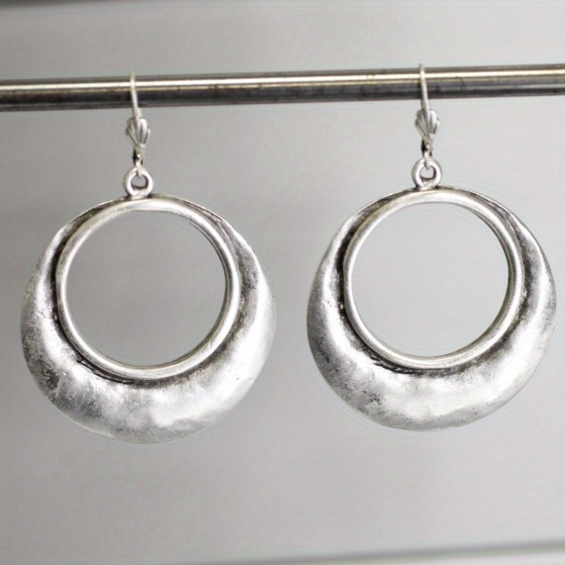 TEMU Earrings, Boho Earrings, Tribal Earrings, Silvery Ethnic Earrings, Bohemian Earrings, Hoop Earrings, Boho Jewelry, Boho Accessories, Festival