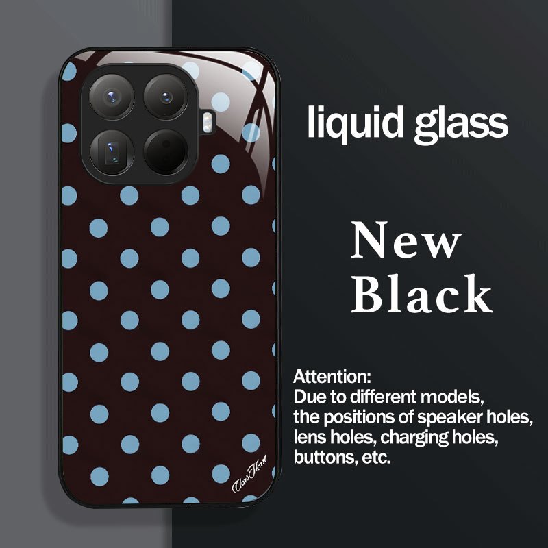 TEMU para Móvil: de Puntos Azul sobre Base Marrón , de Vidrio con de Lujo. Compatible con Xiaomi 17/15T Pro/14 Ultra/15/13 Lite/14/12 Lite/12S