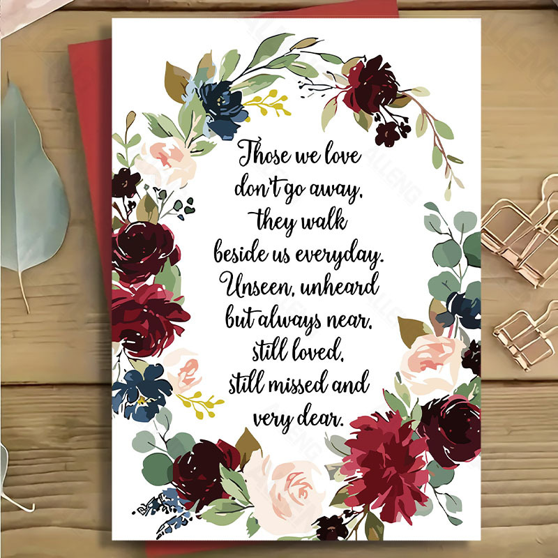 

1pc Comforting Sympathy Card With Envelope () - For Bereavement Condolence & Remembrance -