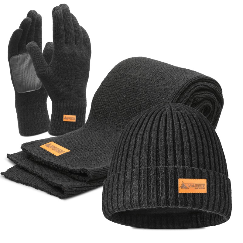 TEMU Set Of 3 Winter Additions: Beanie, Touchscreen Gloves, And Long Scarf For Outdoor Activities, Perfect Winter Gift For Men And Women