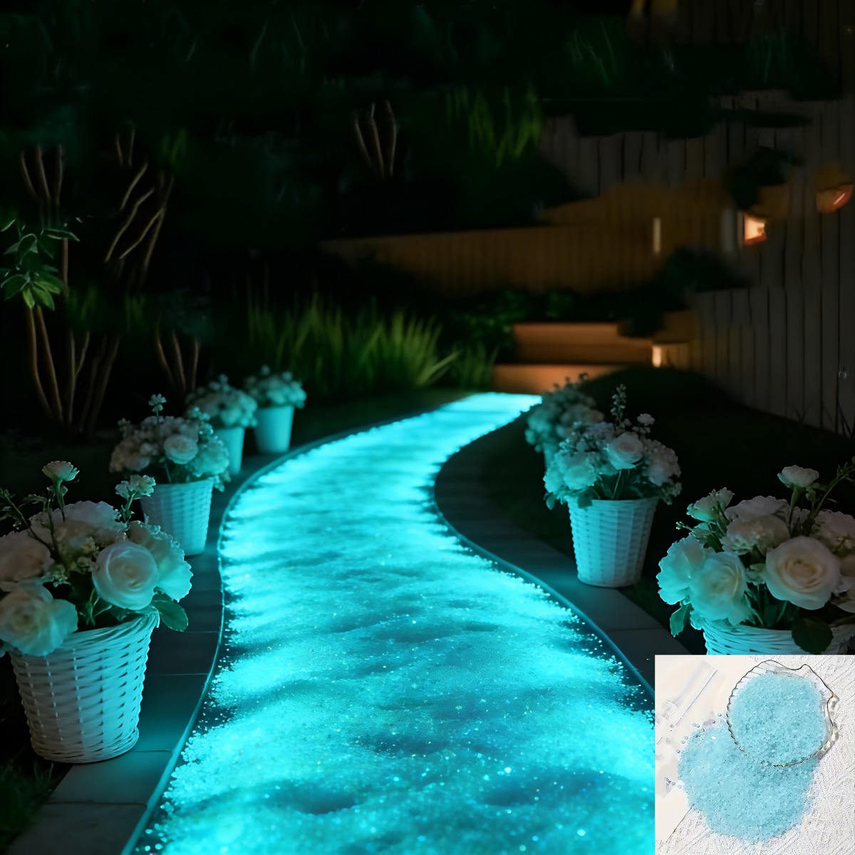 E-shop 7500 Stück leuchtende Perlen geeignet für Garten-, Hochzeits-, Aquarium-Dekor – leuchtende Harzperlen für den Außenbereich/Bastelarbeiten,