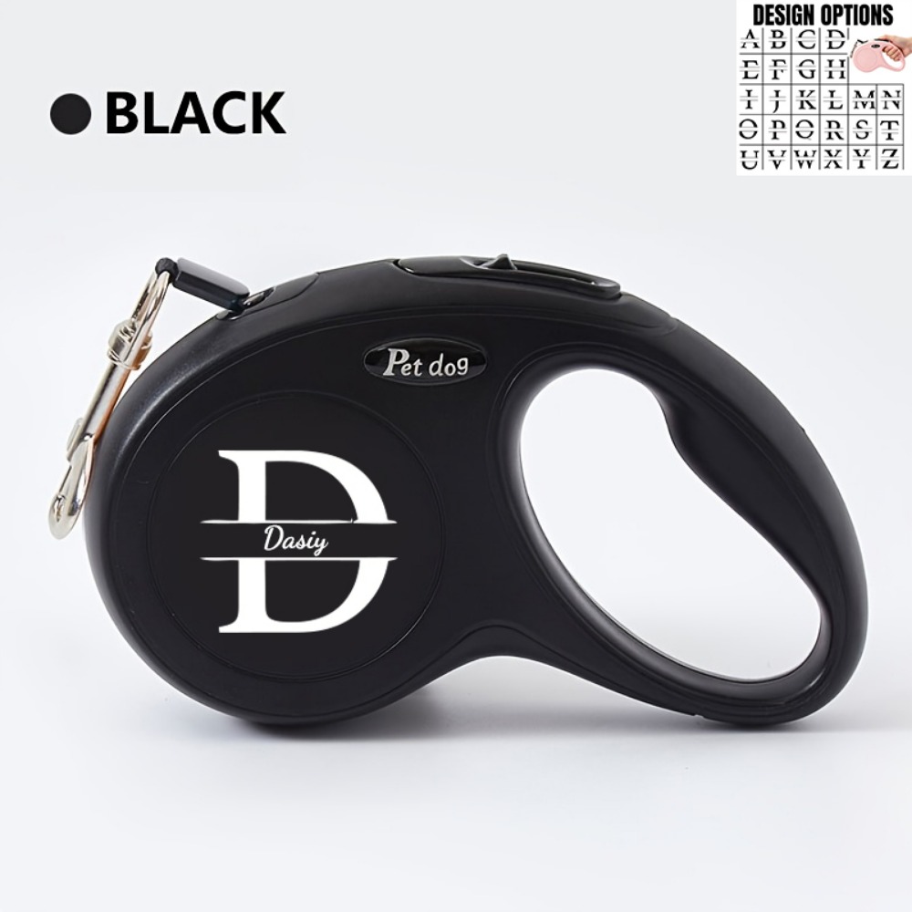 Retractable Dog Leash with Custom Letter Design