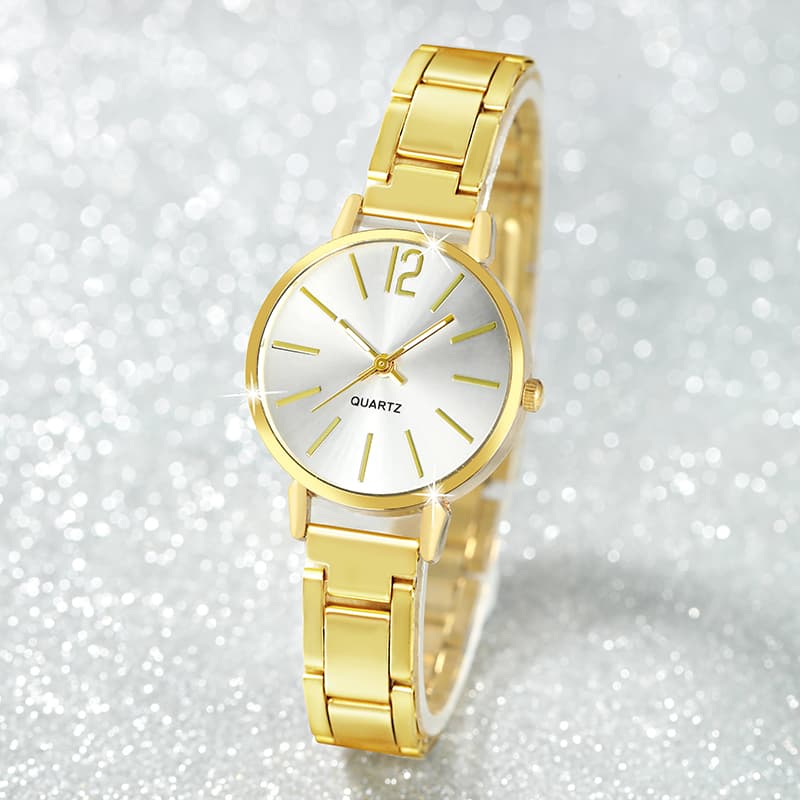 1pc Women's Fashion Elegant Round Dial Leather Quartz Watch and 1pc Jewelry - The Perfect Gift for Her