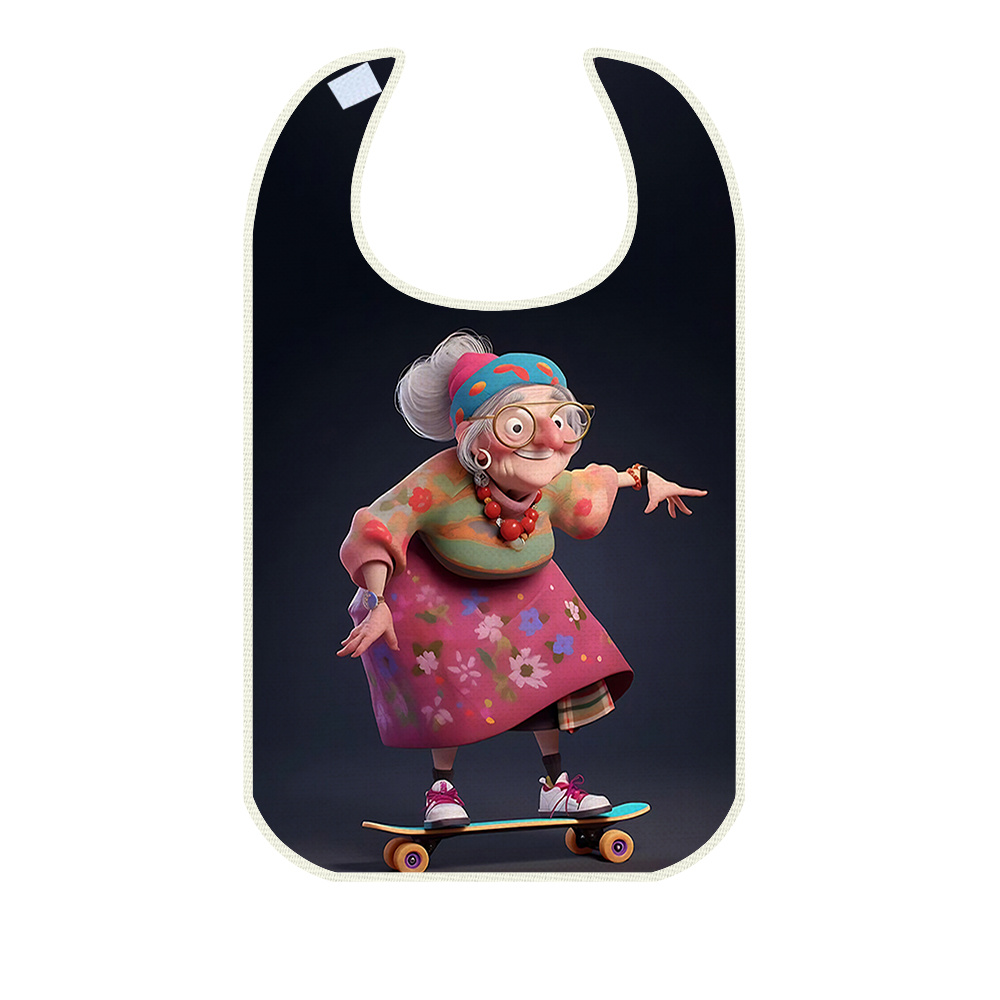 TEMU 1pc 2d Flat Printing Effect And Fashionable Bib, And Elegant Pattern Digital Printing Series, Exquisite And Practical, Suitable For Protecting