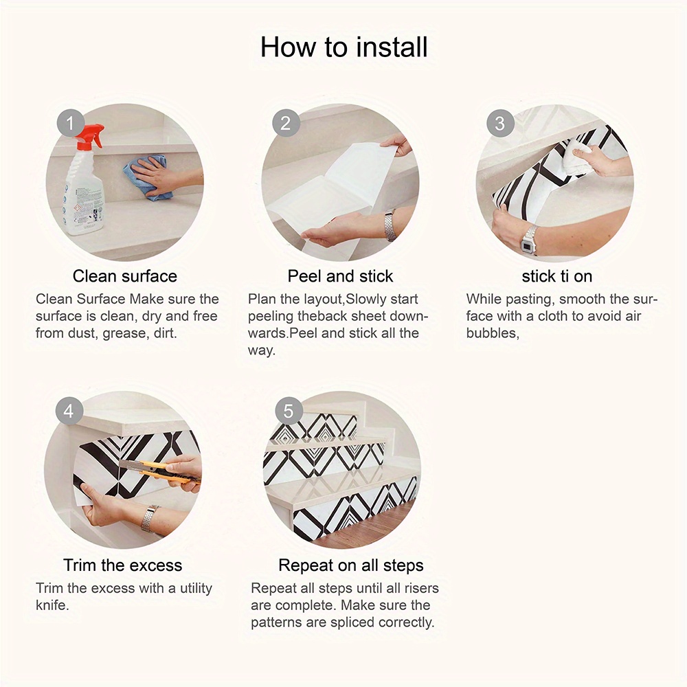 13pcs Modern Abstract Black and Golden Wavy Staircase Decals - Self-Adhesive Vinyl Stair Riser Murals, 100.0cmLx17.98cmW, Peel and Stick for Easy Installation, Elegant Home Décor for Staircases