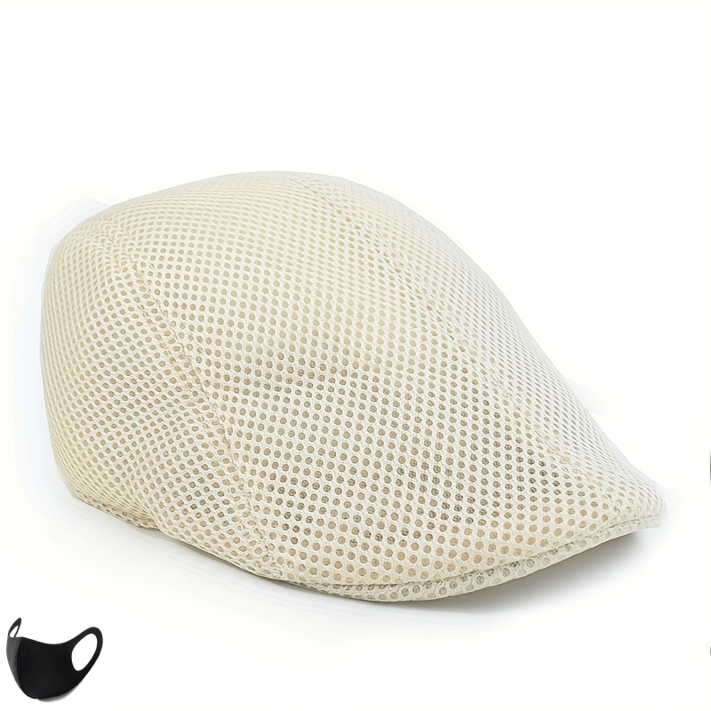 TEMU Basco da nuovo 2026 a , cappellino frontale in rete traspirante, cappellino da baseball vintage in stile britannico, cappello estivo in rete,