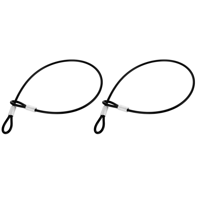 TEMU 2pcs Looped Cables, 12 Inch 2mm Safety Cable Lanyard Lock Cable Tether Chain Loop Vinyl Coated Wire Rope, Suitable For Outdoor Doors, Bicycles,