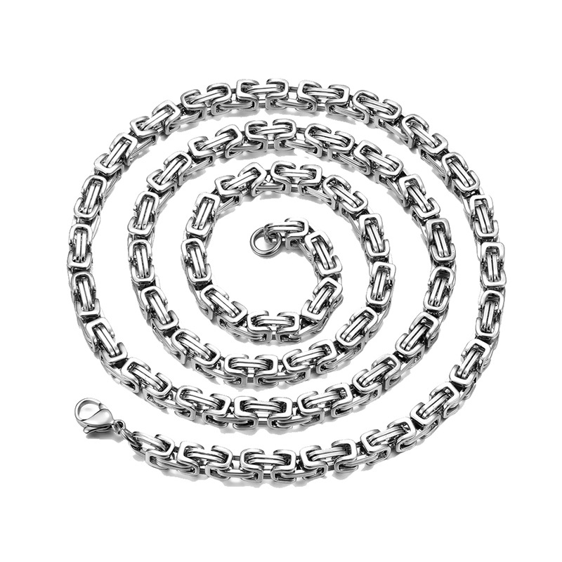 TEMU 1 Unisex Thick Chain, Hypoallergenic Stainless Steel. Worn Alone To Create An Or Biker-style Necklace, Or Used As A Chain To Pair With Square