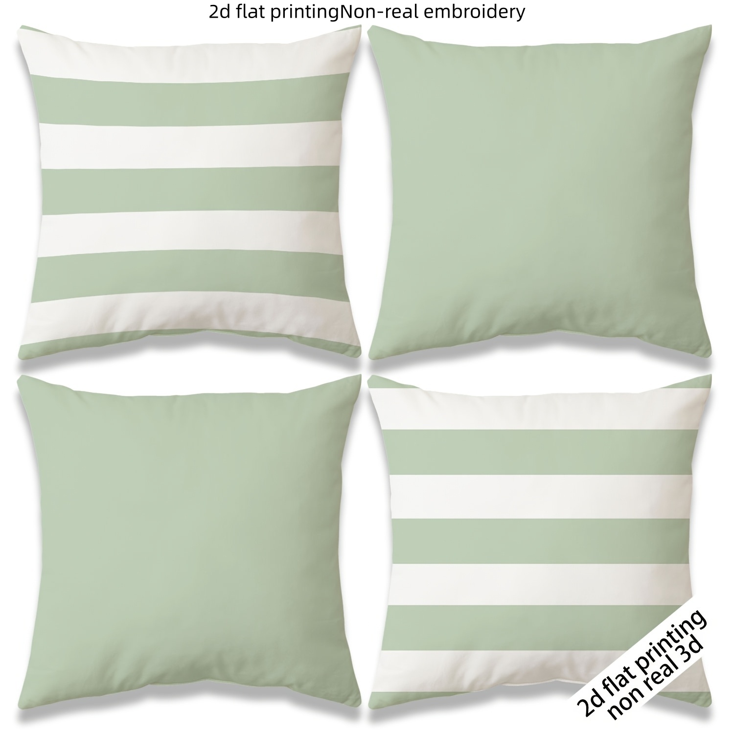 TEMU Housses de coussin 2D plates - 2D 4 pièces, style , plusieurs tailles disponibles, impression 2D plate à une face garnitures de coussin, base et