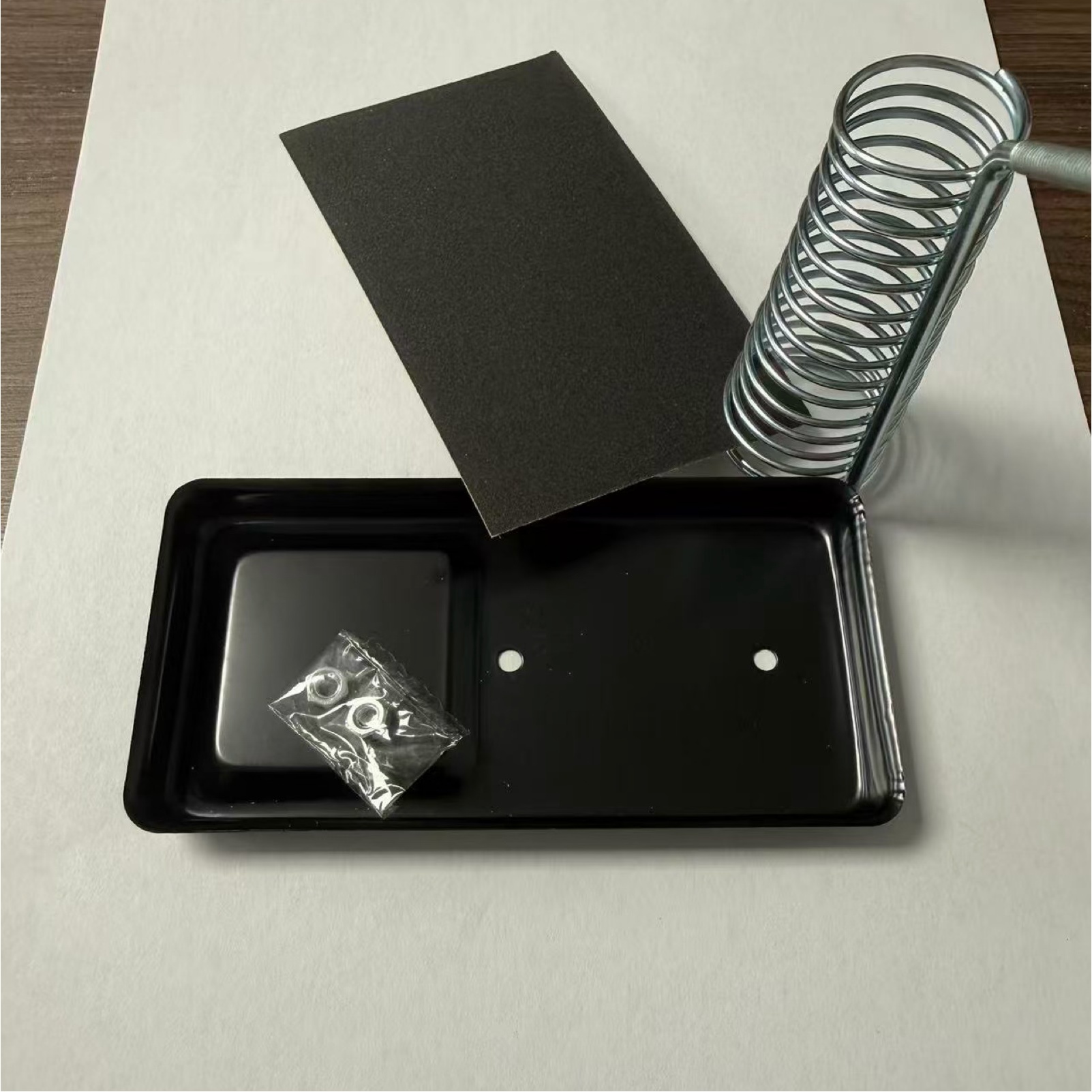 TEMU Soldering Iron Stand Set, Including 1 Soldering Iron Stand For Welding And 1pc Of Sandpaper For Grinding. Sturdy And Durable, For Replacements