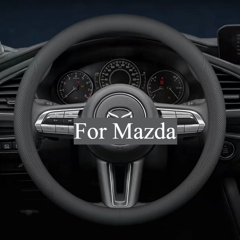 TEMU Ultradun Stuurhoes voor Mazda met Laser Ventilatie - Ademend, Antislip Grip - Premium PU Leer - Compatibel met Mazda2, Mazda3, Mazda6, , , , , ,