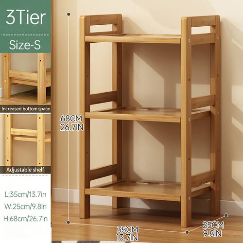 3 4 tier minimalist natural bamboo 4 tier shelving unit freestanding open bookcase with sturdy bamboo construction stylish storage organizer for living room entryway bedroom easy assembly furniture utility racks