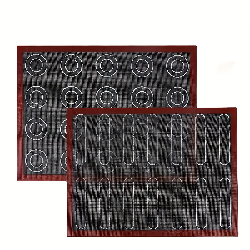 Macaron Silicone Baking Mats 30.48x40.64cm Heat-resistant Breathable Multipurpose Baking Sheet With Double Side Design For Macaron Muffin Cookie