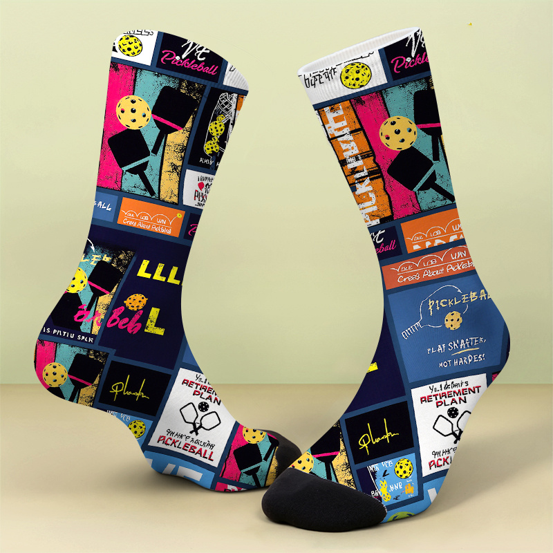 TEMU A Pair Of Printed Socks Pickleball Vibrant Socks To Match Your Gamesoft, Comfortable, And Breathable, This Is A , Cute, And Crazy Gift Suitable
