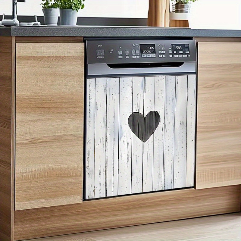 TEMU 2 Piezas de Pegatinas Decorativas con de Madera de - Adhesivos Rústicos para Lavavajillas, Lavadora, Nevera y Gabinetes - Vinilo de Calidad para