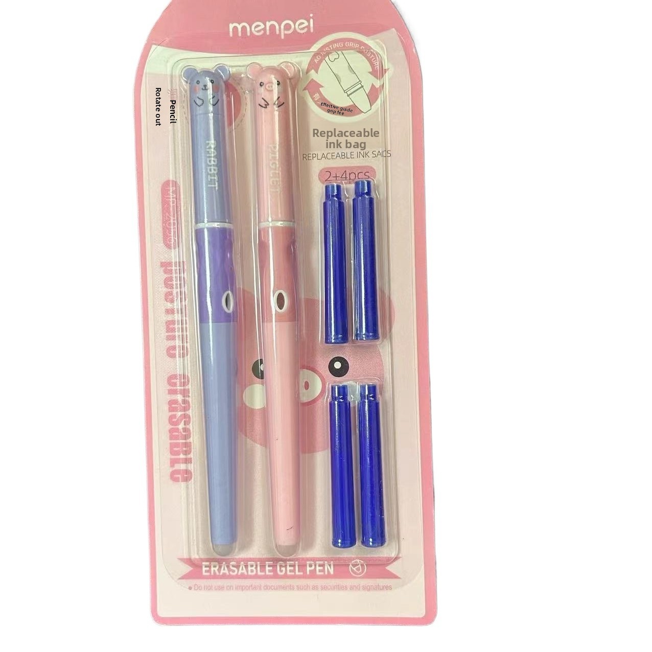 Refillable Ink Cartridge, Grip Calligraphy Pen, Heat Erasable, Easy To Erase , Back To Supplies, School And Office Stationery