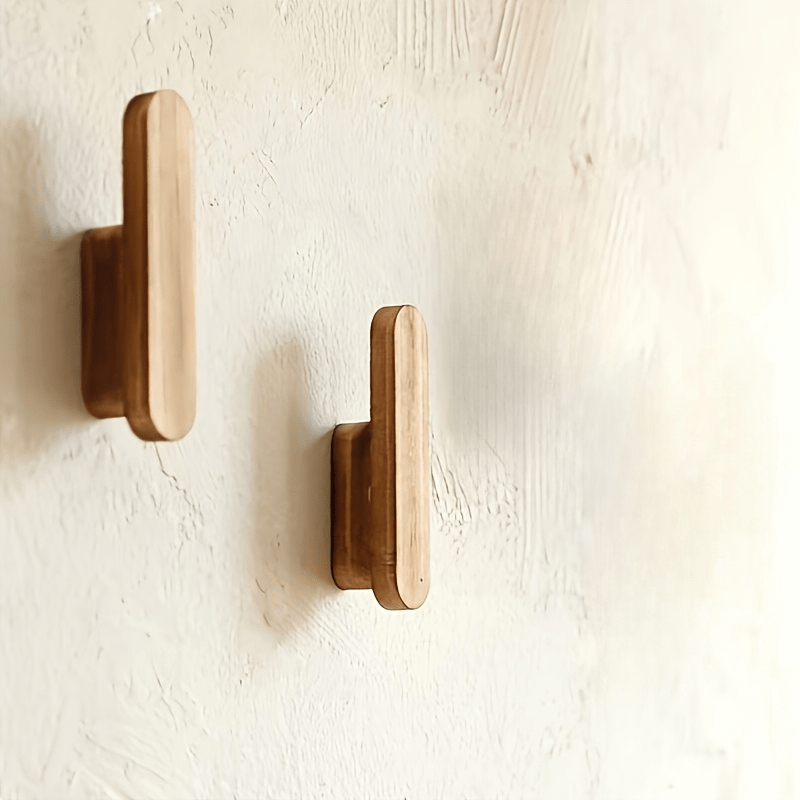 TEMU 2 Vintage Wooden Wall Hooks - , Handcrafted Doorway, Bedroom, Bathroom Clothes And Hat Hanger - Home Decor Storage, Perfect Mother's Day Gift,