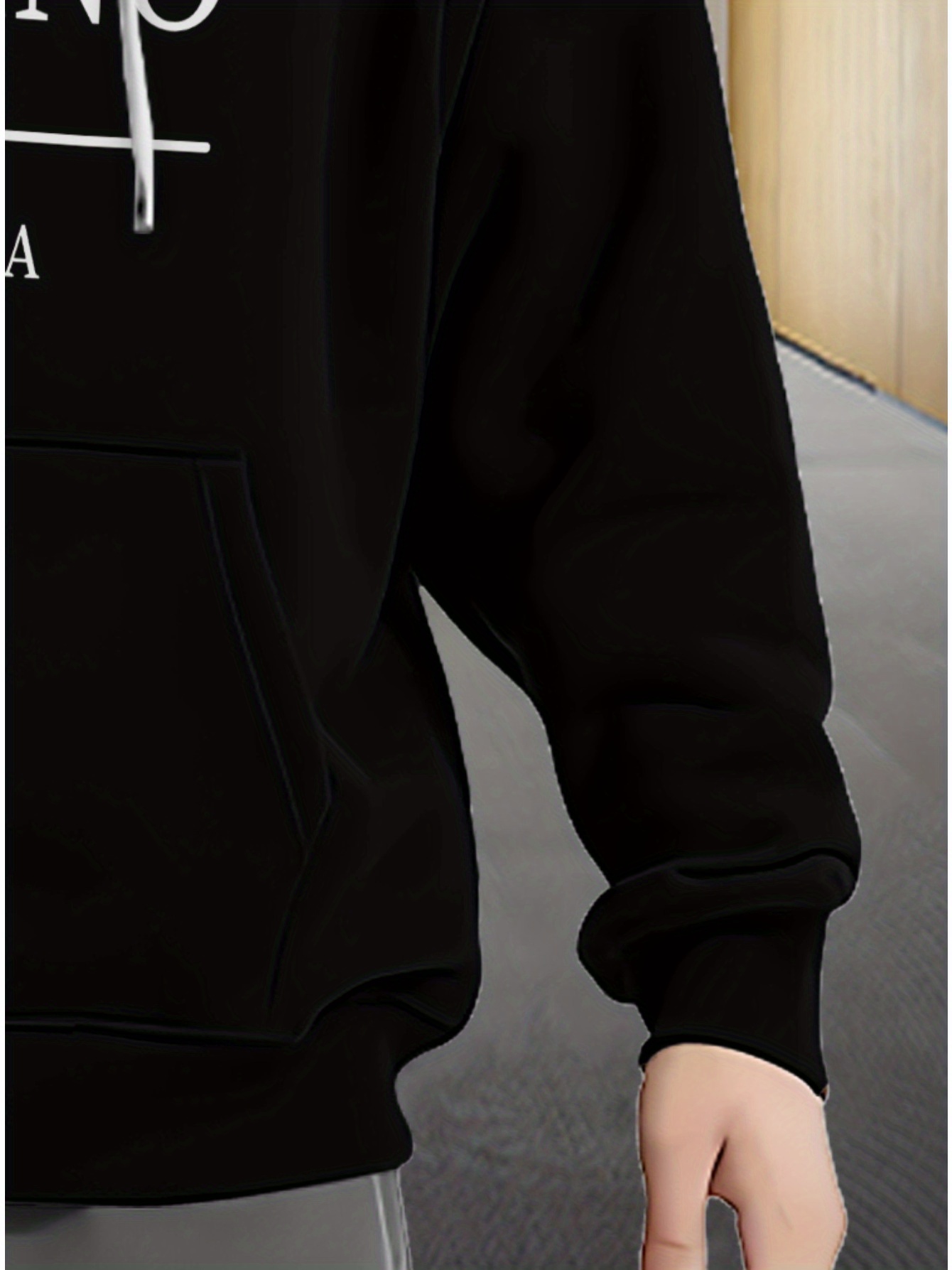 Hoodie for Living Room Wear | Black Color, Durable and Lightweight, Featuring Green Stripe Design on Sleeve, Ideal for Casual Home Use and Daily Activities, Comfortable Fit for Men and Women, Regular Fit, Zip Up Closure