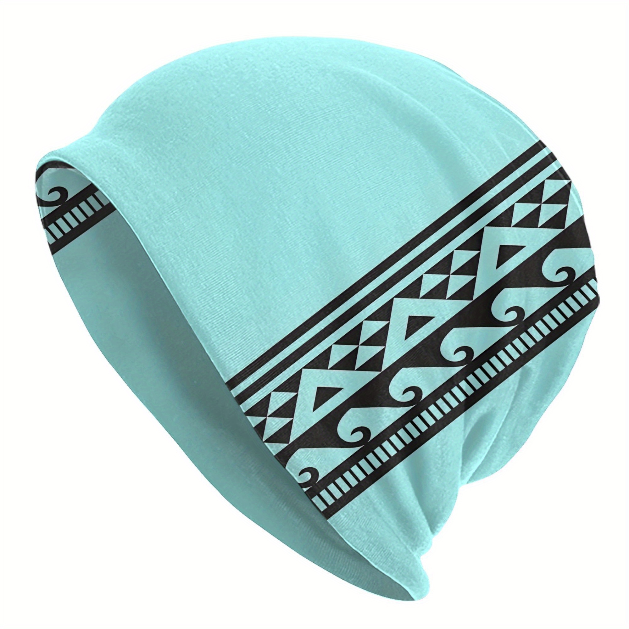 TEMU Biihudu Maori Beanie Hat With Authentic Maori Skull & Tribal Patterns - Unisex Cultural Hat For &, New Zealand Maori, Casual Wear Or Themed