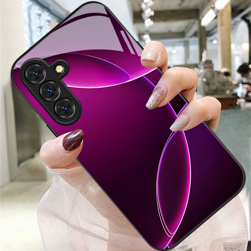 TEMU Phone Case - Purple Gradient Abstract Pattern Phone Case For For Galaxy