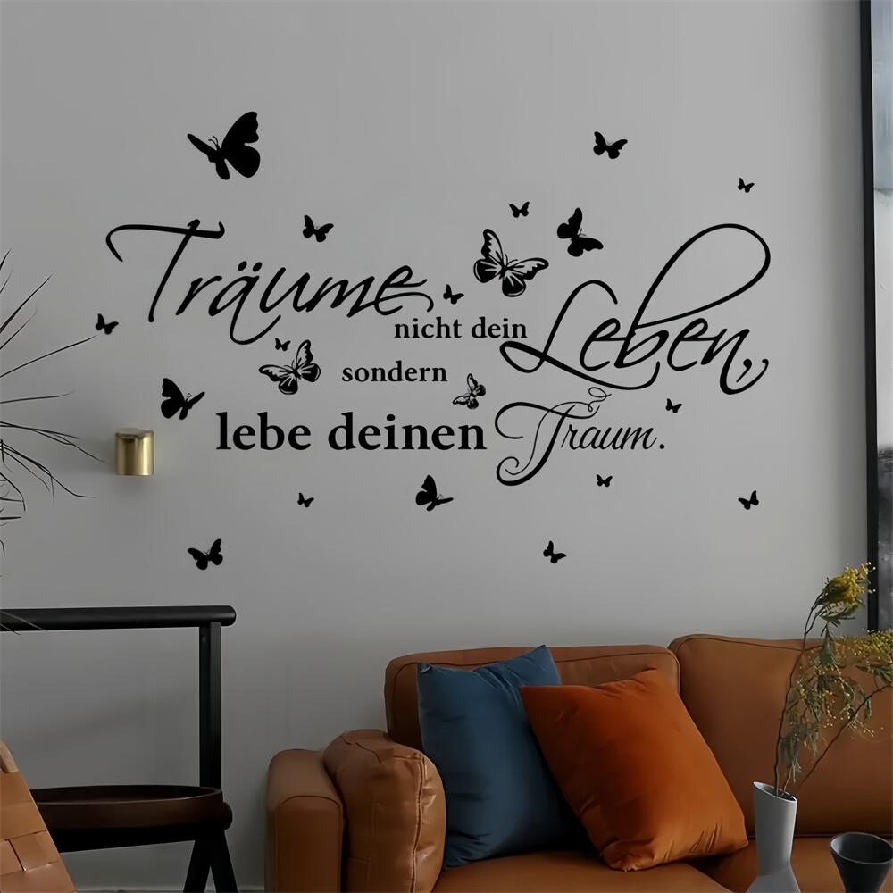Black Motivational Quotes Wall Decals Removable Self-adhesive Pvc Wall Stickers Living Room, Bedroom, Office Wall Decor Home Decor