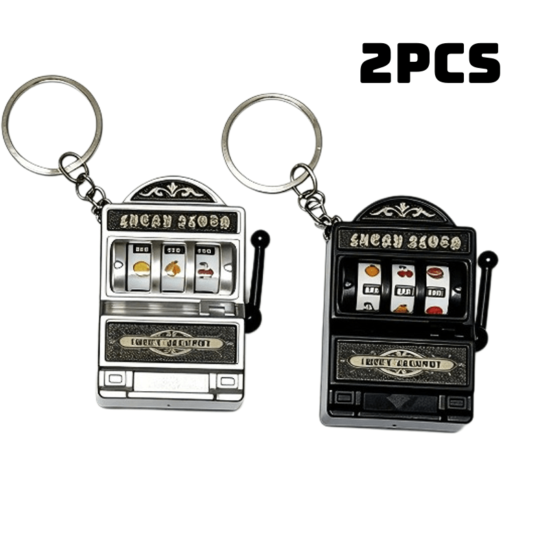 TEMU 2pcs Set Of Retro -shaped Keychains, Mini Slot Machine Pendants, Suitable For Backpack Decoration, Key Storage, Trendy Matching, And Fun