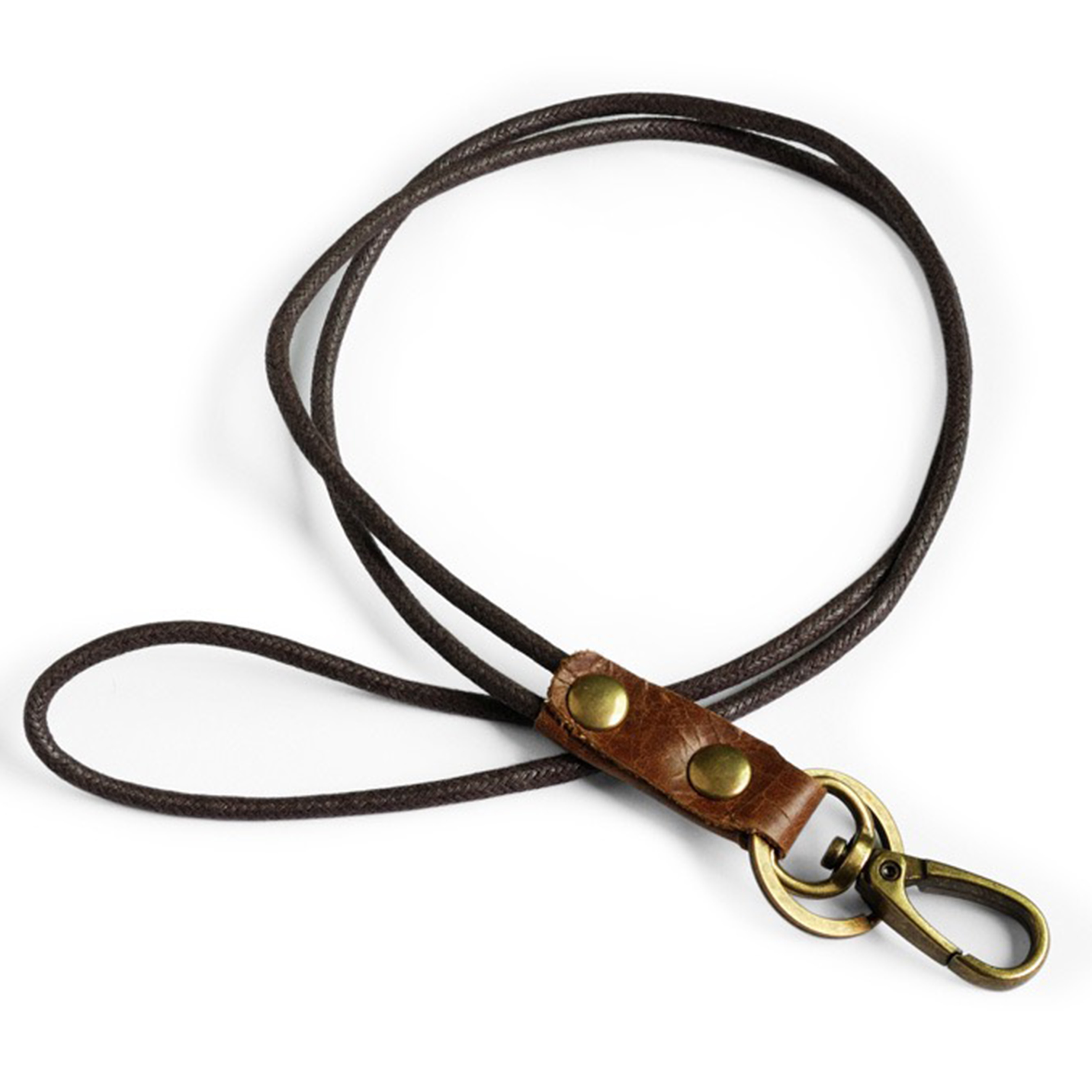 Premium Faux Leather Braided Lanyard - Key Id Holder With Secure Clasp, Vintage Style, Durable And Stylish Design, Length