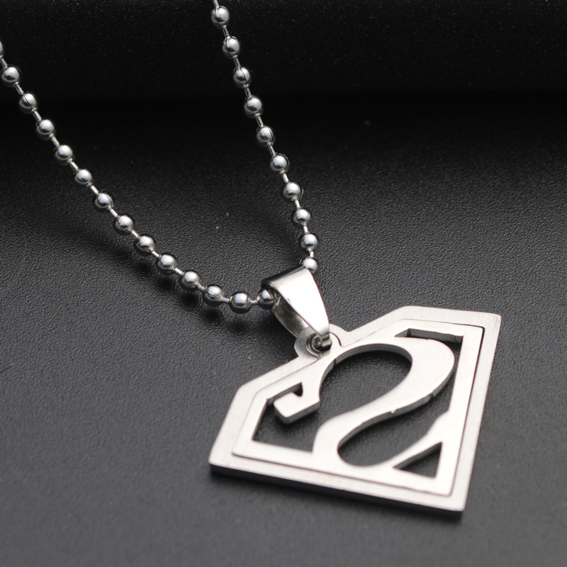 TEMU Warner . Superman Themed Double-layer Men's Necklace, Featuring Superman "s" Shield Emblem As The Centerpiece Design. This Accessory Combines A