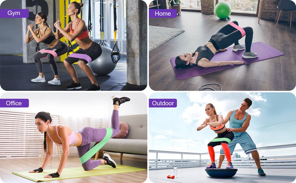 Unisex Sports Resistance Bands, 3pcs - Premium Elastic Yoga Straps for Squats, Leg and Hip Strength Training, Portable, Durable & Versatile, Beginner's Butt and Thigh Stretching Band, Pilates Elastics