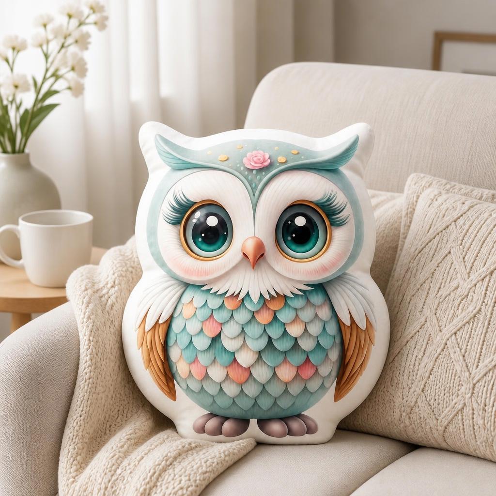 TEMU Bohemian Owl Thank You Gift For Teachers Back To School Gift. 2d Flat Printing Shaped Stuffed Throw Pillow Decorative Cushion Pillow For Gift