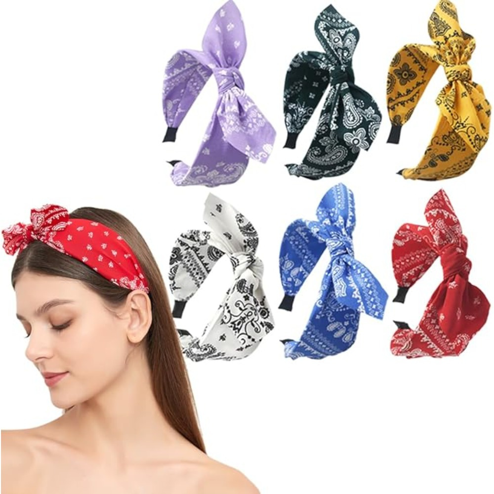 

3-pack Bohemian Chic Headbands For Women, Vintage Style Fabric Hair Bands With Bowknot, Fashion Hair Accessories For , Parties, And Valentine's Day