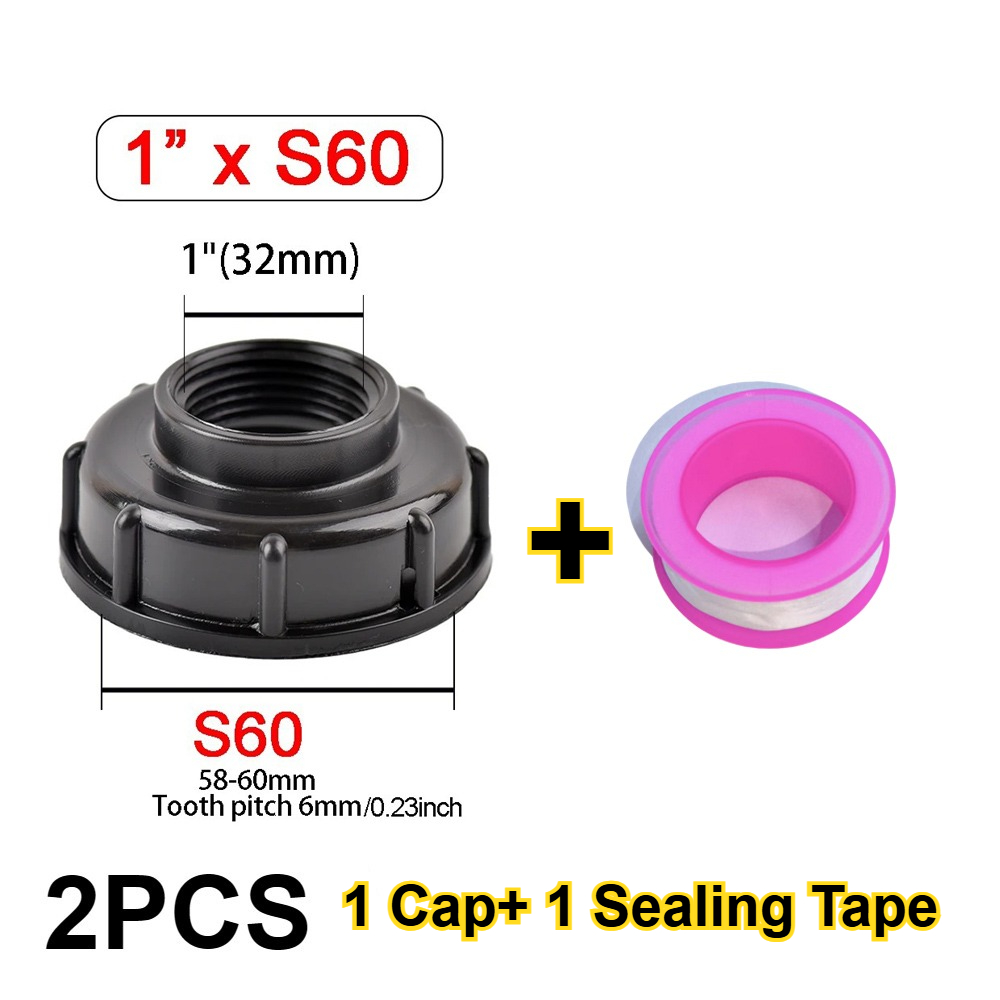 TEMU 1 Set, Ibc Tank S60x6 Coarse Threaded Adapter, Heavy Duty Industrial Style, 60mm Female To 1/2" 3/4" 1" Male Connector, Rain Water Storage, With