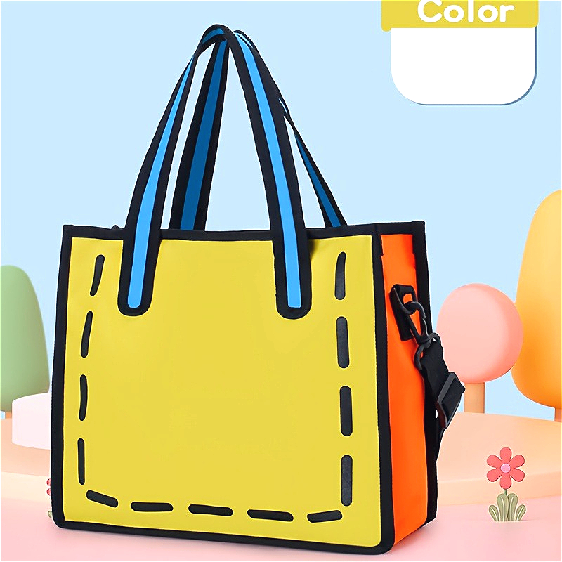TEMU Women's Anime-themed Large-capacity Handbag, With 3d Anime Characters- An Elegant Anime Tote Bag, Suitable For Travel And Daily Use, An Ideal