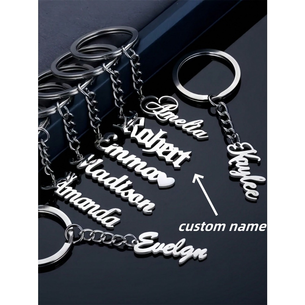 

Personalized Stainless Steel Keychain With Custom Name, Handcrafted Engraved Lettering, Gold-plated, Anti-lost Pet Tag, Ideal For Birthday, Day, Halloween, Christmas Gift For Family, Friends, And