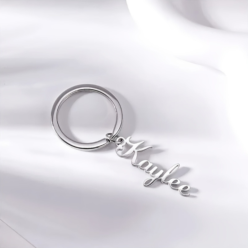 TEMU 1pc Personalized Keychain - Customizable With Name/letters/numbers, Accessory, Creative Metal Keyring With Unique Textured Design, Suitable As A