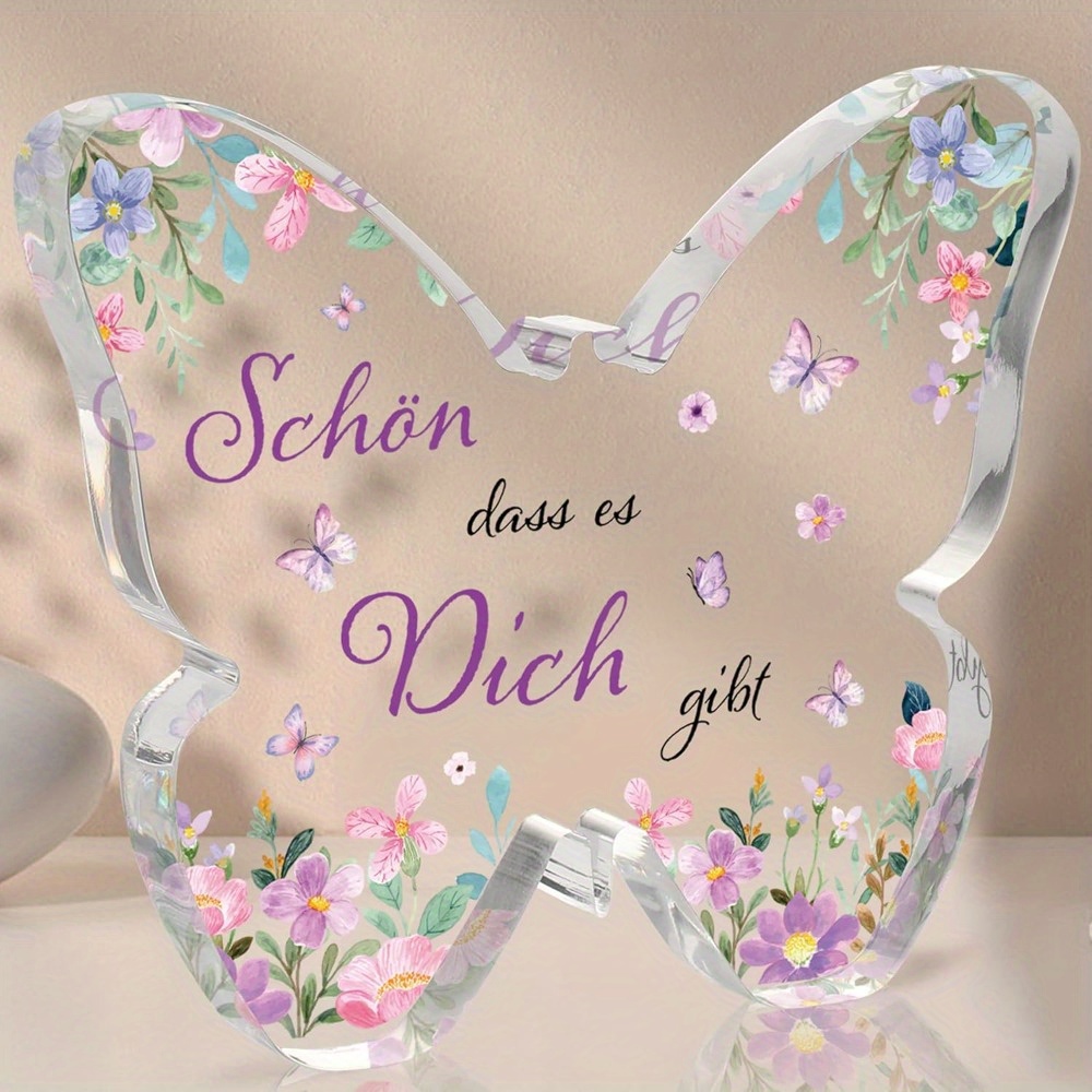 2d Flat, -shaped Acrylic Decorative Sign With - "schön Das Nicht" German Quote, Perfect Gift For Women, Mum, Grandma, Best Friend, Birthday, Mother's Day, Wedding Anniversary, Christmas, Decorations